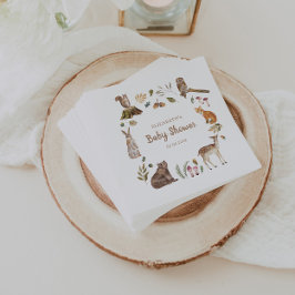 Niedliche Waldtiere Geschlechtsneutrale Babydusche Serviette