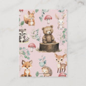Niedliche Waldtiere Grünpflanzen Girl Baby Dusche Begleitkarte (Rückseite)