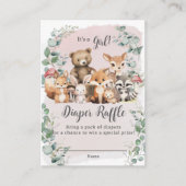 Niedliche Waldtiere Grünpflanzen Girl Baby Dusche Begleitkarte (Vorderseite)