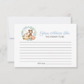 Niedliche Waldtiere Grünpflanzen Kinderduschberatu Einladung (Vorderseite)