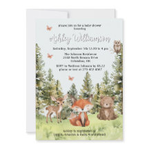 Niedliche Waldtiere Grünpflanzen Kinderdusche