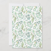 Niedliche Waldtiere Grünpflanzen Kinderdusche Einladung (Rückseite)