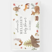 Niedliche Waldtiere Grünpflanzen Kinderdusche Empf Banner (Vertikal)