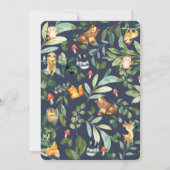 Niedliche Waldtiere Grünpflanzen Kinderdusche neut Dankeskarte (Rückseite)