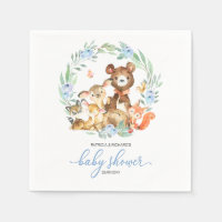 Niedliche Waldtiere Grünpflanzen Kinderdusche