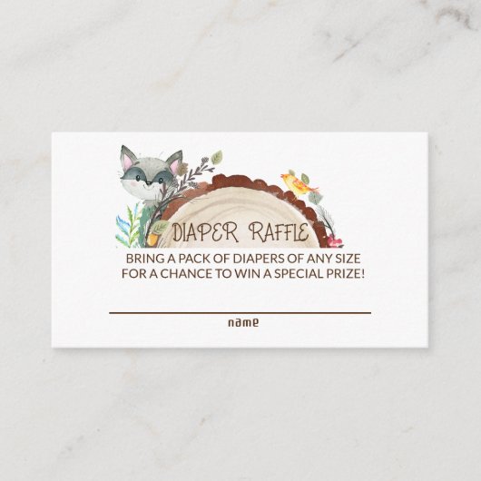 Niedliche Waldtiere Grünpflanzen Windelwindeln Begleitkarte (Vorderseite)