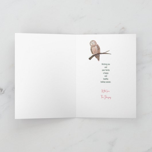 Niedliche Waldtiere Grünwald Weihnachten (Innenseite)