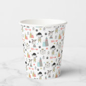 Niedliche Waldtiere & Indianerjunge Muster Pappbecher (Rückseite)