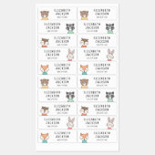 Niedliche Waldtiere Kinder Etiketten (Blatt)