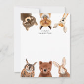 Niedliche Waldtiere Kinder Mitteilungskarte (Vorderseite)
