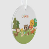 Niedliche Waldtiere Kinder Personalisiert Ornament (Vorderseite)