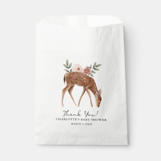 Niedliche Waldtiere Kinderdusche Danke Geschenktütchen (Vorderseite)