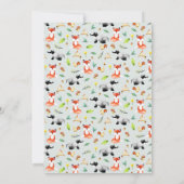 Niedliche Waldtiere Kinderdusche Dankeskarte (Rückseite)