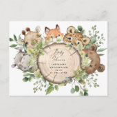 Niedliche Waldtiere Kinderdusche Einladung (Vorderseite)