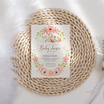 Niedliche Waldtiere Kinderdusche Einladung