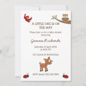 Niedliche Waldtiere Kinderdusche Einladung (Vorderseite)