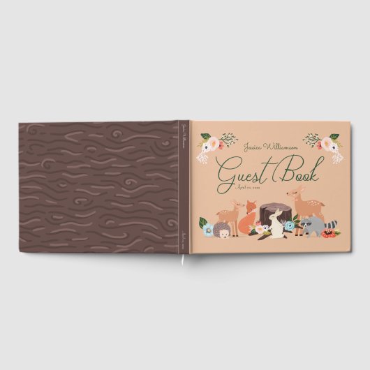 Niedliche Waldtiere Kinderdusche Gästebuch (Voll)