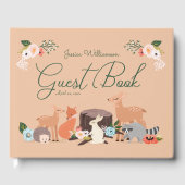 Niedliche Waldtiere Kinderdusche Gästebuch (Vorderseite)