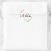 Niedliche Waldtiere Kinderdusche Grüne Gefallen Runder Aufkleber (Tasche)