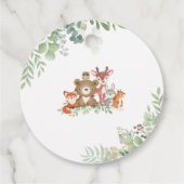 Niedliche Waldtiere Kinderdusche Grüne Gefallen T Geschenkanhänger (Rückseite)