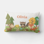 Niedliche Waldtiere Kinderzimmer Dekoration Lendenkissen (Rückseite)