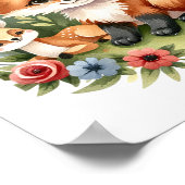 Niedliche Waldtiere Kinderzimmer Kunst Poster (Ecke)