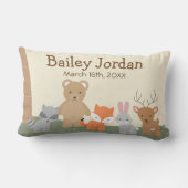 Niedliche Waldtiere Lumbar Kissen (Rückseite)