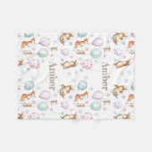 Niedliche Waldtiere mit Ballons Babydecke Fleecedecke (Vorderseite (Horizontal))