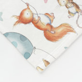 Niedliche Waldtiere mit Ballons Babydecke Fleecedecke (Ecke)