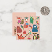 Niedliche Waldtiere Mitteilungskarte (Vorderseite/Rückseite Beispiel)