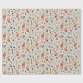 Niedliche Waldtiere neutrale Babydusche Geschenkpapier (Flach)