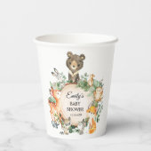 Niedliche Waldtiere, neutrale Babydusche Pappbecher (Rückseite)