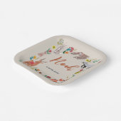 Niedliche Waldtiere neutrale Babydusche Pappteller (Gewinkelt)