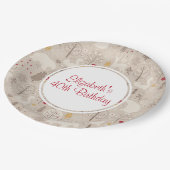 Niedliche Waldtiere Nordic Muster Geburtstag Pappteller (Schrägansicht)