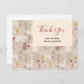 Niedliche Waldtiere Nordic Muster Vielen Dank Postkarte (Vorne/Hinten)