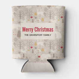 Niedliche Waldtiere Nordic Muster Weihnachten Dosenkühler