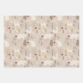 Niedliche Waldtiere Nordic Muster Weihnachten Geschenkpapier Set (Vorderseite 3)