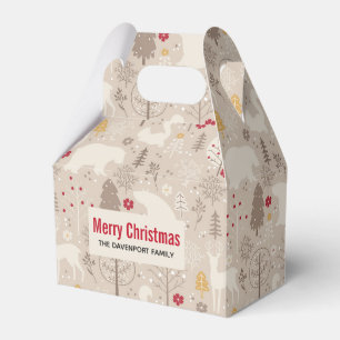 Niedliche Waldtiere Nordic Muster Weihnachten Geschenkschachtel
