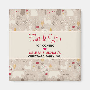 Niedliche Waldtiere Nordic Muster Weihnachten Magnet