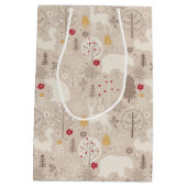 Niedliche Waldtiere Nordic Muster Weihnachten Mittlere Geschenktüte (Rückseite)
