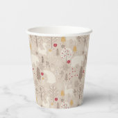 Niedliche Waldtiere Nordic Muster Weihnachten Pappbecher (Rückseite)