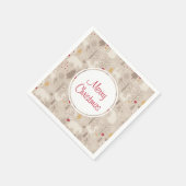 Niedliche Waldtiere Nordic Muster Weihnachten Serviette (Ecke)