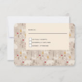 Niedliche Waldtiere Nordic Pattern Hochzeit RSVP Karte (Rückseite)