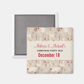 Niedliche Waldtiere Nordische Muster Save the Date Magnet (Vorderseite/Rückseite)