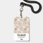 Niedliche Waldtiere Nordisches Muster Ausweis (Vorderseite mit Lanyard)