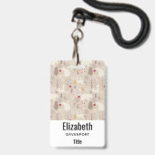 Niedliche Waldtiere Nordisches Muster Ausweis (Rückseite mit Lanyard)