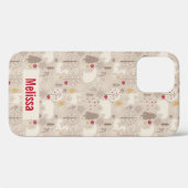 Niedliche Waldtiere Nordisches Muster Case-Mate iPhone Hülle (Rückseite (Horizontal))