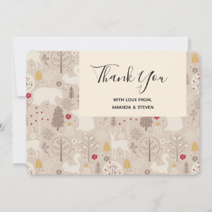 Niedliche Waldtiere Nordisches Muster Dankeskarte