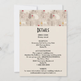 Niedliche Waldtiere Nordisches Muster Einladung