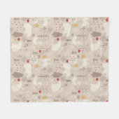 Niedliche Waldtiere Nordisches Muster Fleecedecke (Vorderseite (Horizontal))